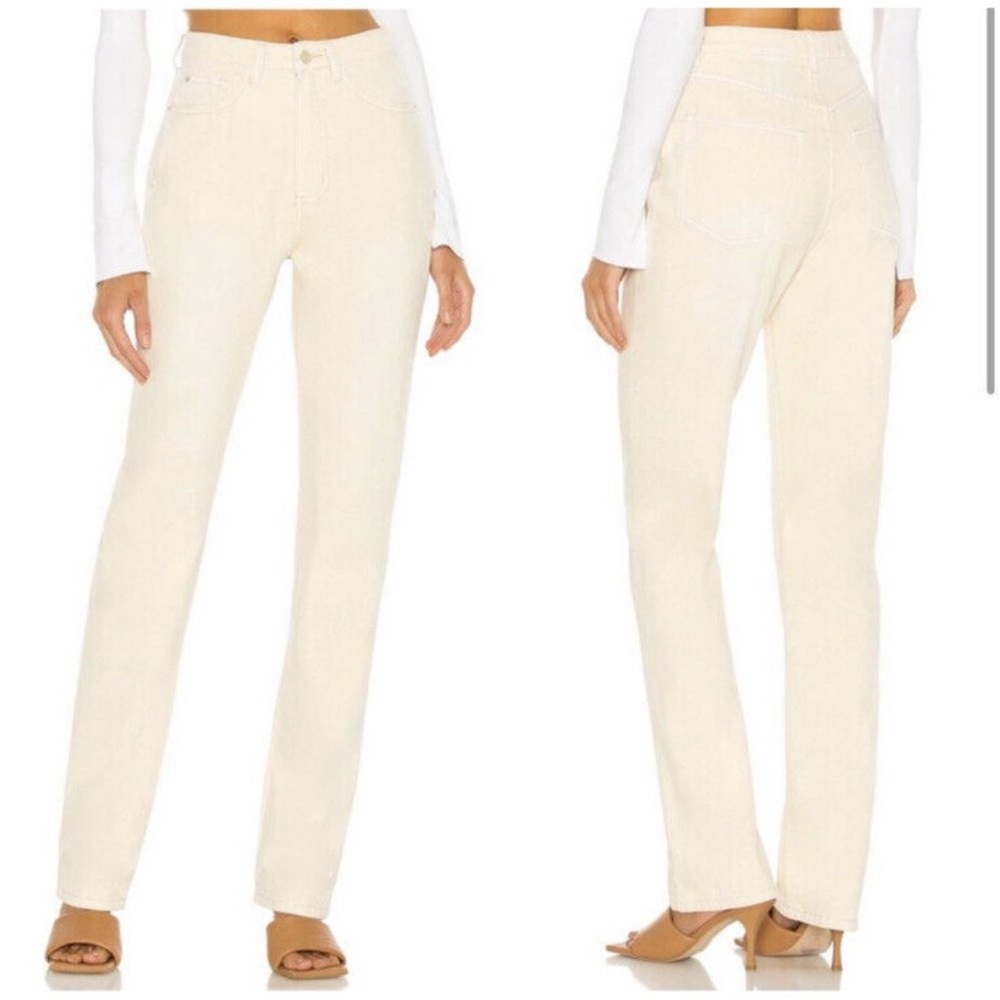 WeWoreWhat Icon Jean Camp Wash Cream Beige Size 27